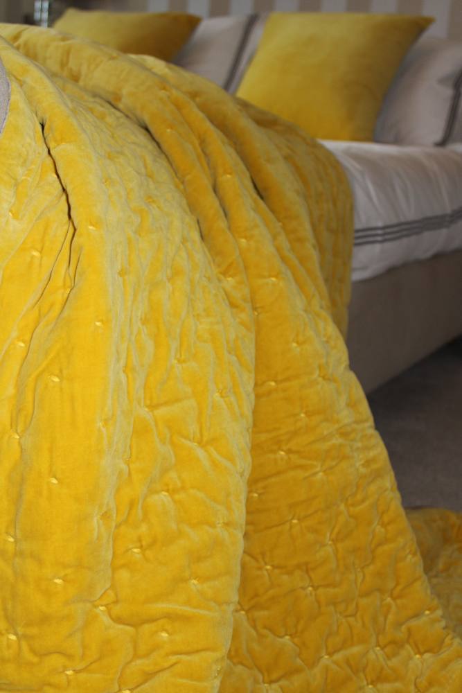 Jones Chartreuse Velvet Bedspread Willow&Green
