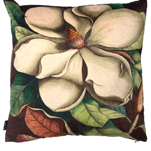 White Magnolia Velvet Cushion Cover