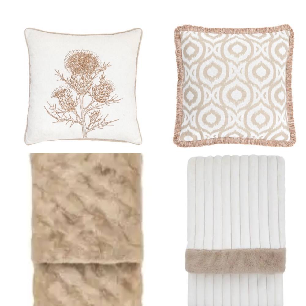 Cairo Natural Mottled Velvet Cushion with luxurious feather insert. - Image 3
