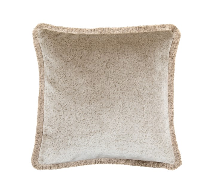 Cairo Natural Mottled Velvet Cushion with luxurious feather insert.