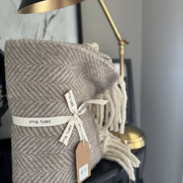 Wool Throw Taupe