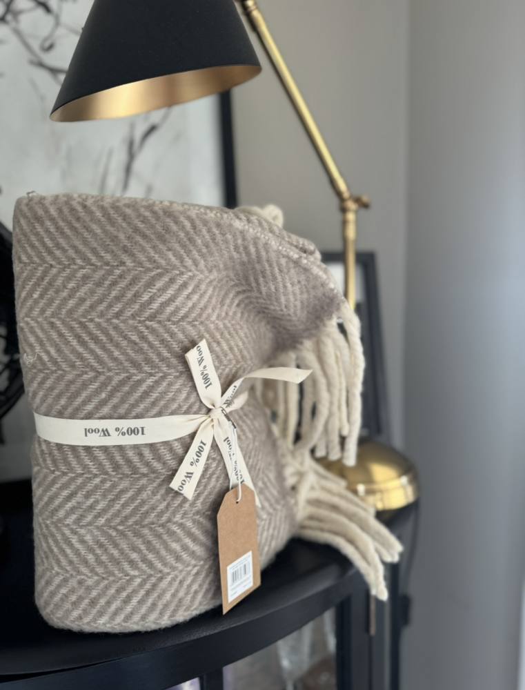 Wool Throw Taupe