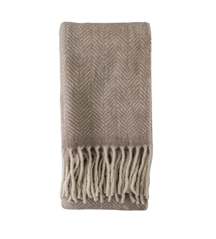 Wool Throw Taupe - Image 5