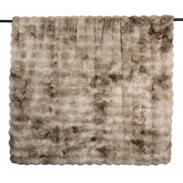 Luxe Faux Fur Rabbit Throw Light Brown